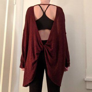 Open back maroon sweater